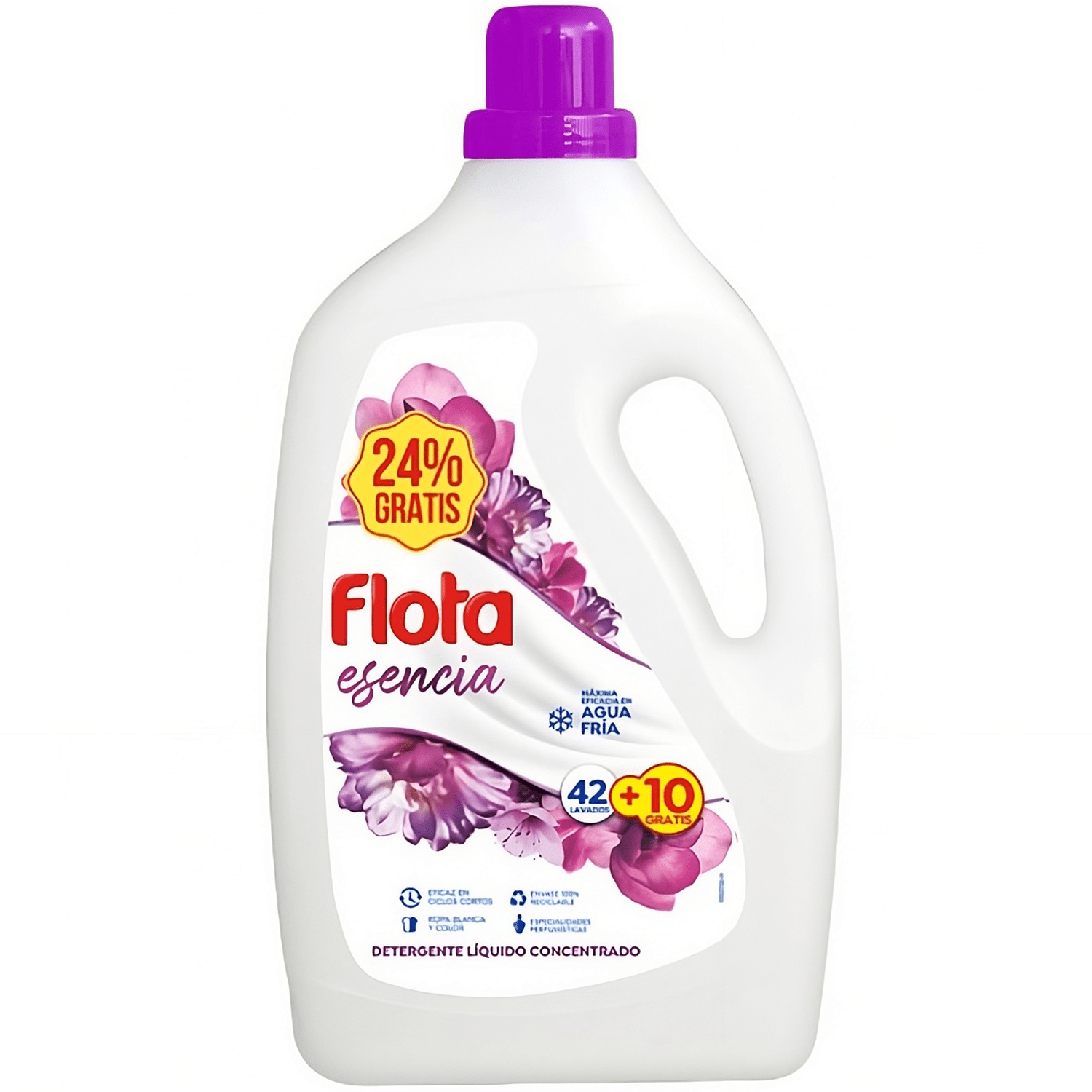 FLOTA Detergente Líquido Quitamanchas incluso en Agua Fría para Lavadora, Para Ropa Blanca y de Color, Fragancia Esencia, Pack de 4 x 42+10 Lavados = 208 Lavados