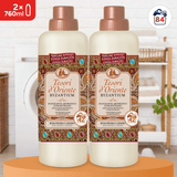 Tesori d'Oriente, Perfumador y Suavizante de Ropa Líquido Aromático Concentrado Byzantium, Aroma Intenso de Rosa Negra y Ládano, Microcápsulas para Fragancia Duradera, Facilita el Planchado, 760ml - 42 Lavados por Botella