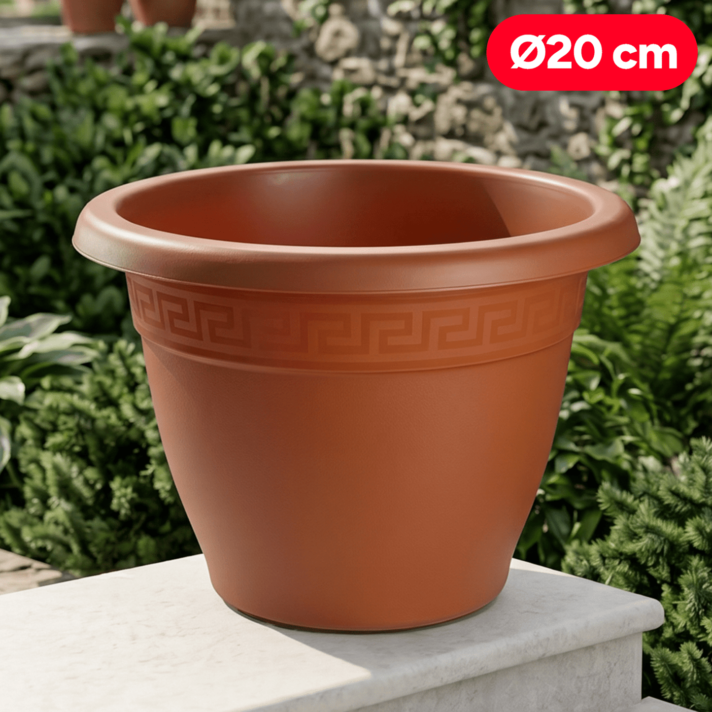 Maceta Plástico 20cm, Diseño Elegante y Moderno, Macetas para Interiores y Exteriores, Patio y Decoración, Ideal para Flores y Verduras, Maceteros de Jardín, Marrón