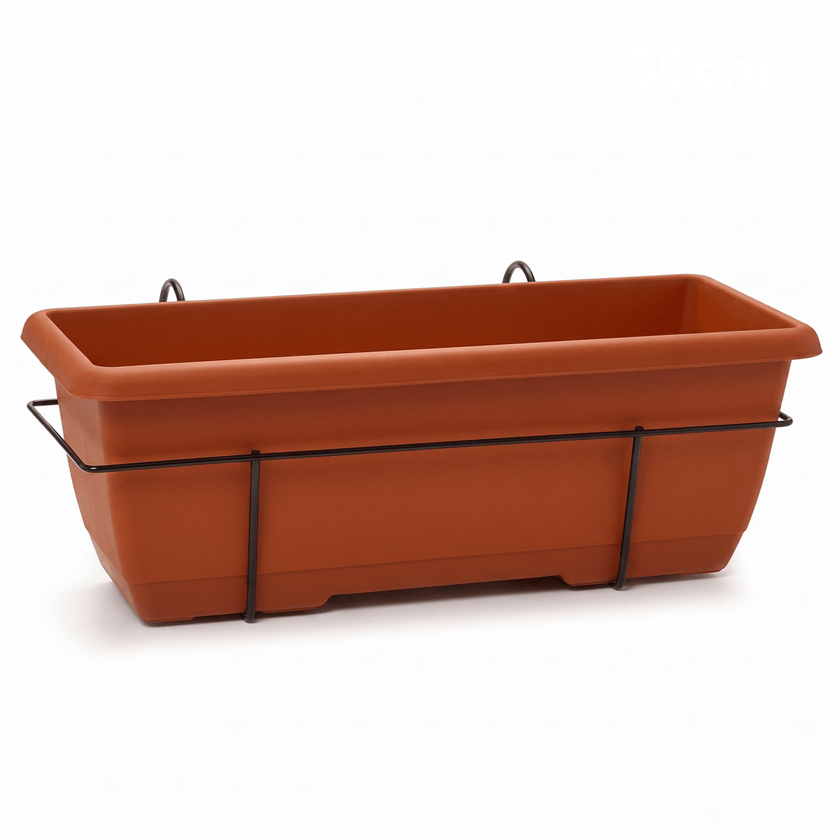 Jardinera Balconera 50 cm, Jardinera Colgante con Barandilla, Fabricada con Materiales de Alta Calidad para Uso Diario, Ideal para Balcón, Valla y Jardín, Perfectas para Plantas de Interior y Exterior, 50 cm