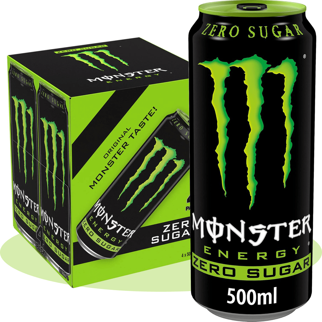 MONSTER ENERGY Zero Sugar Bebida Energética Sin Azúcar, 4 Latas de 500ml