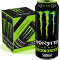 MONSTER ENERGY Zero Sugar Bebida Energética Sin Azúcar, 4 Latas de 500ml