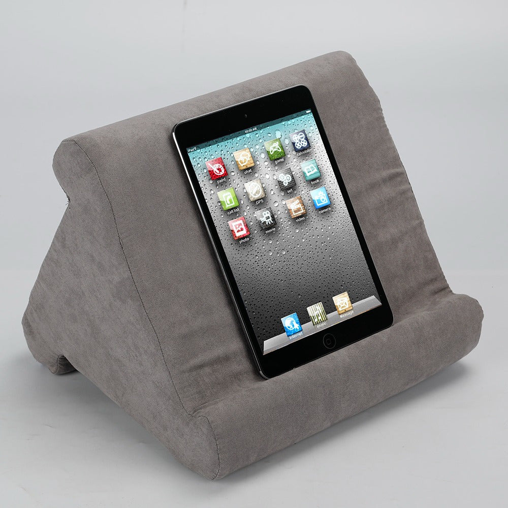 Soporte para Tablet y Móvil de 3 Ángulos para Adaptarse a Cualquier posición y lugar, Soporte Estable Hecho de Goma Espuma con Tejido Muy Suave, 28 x 27 x 20,5 cm