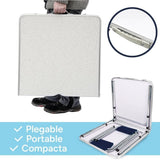 Mesa Plegable Portátil Camping para 4 Personas, Altura Regulable, Incluye 4 Taburetes Plegables, Mesa Plegable Jardín, Mesa Plegable con Sillas, Set de Mesa Plegable Jardín con Sillas, Fácil de Transportar y Guardar, 120x60x55/62/70 cm