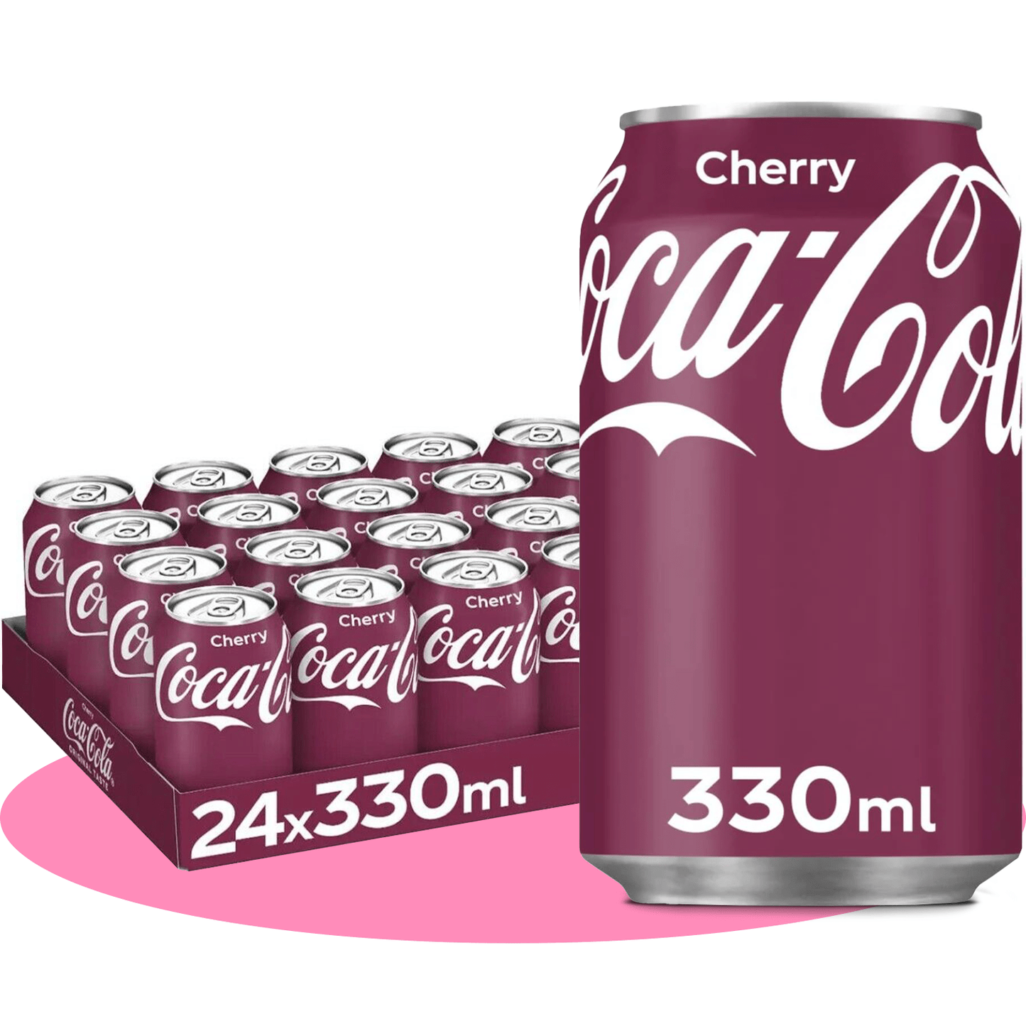Coca-Cola Sabor Original / Zero / Sabor Cherry / Sabor Vainilla, Refresco de Cola, Pack Ahorro de 24 Latas de 330ml