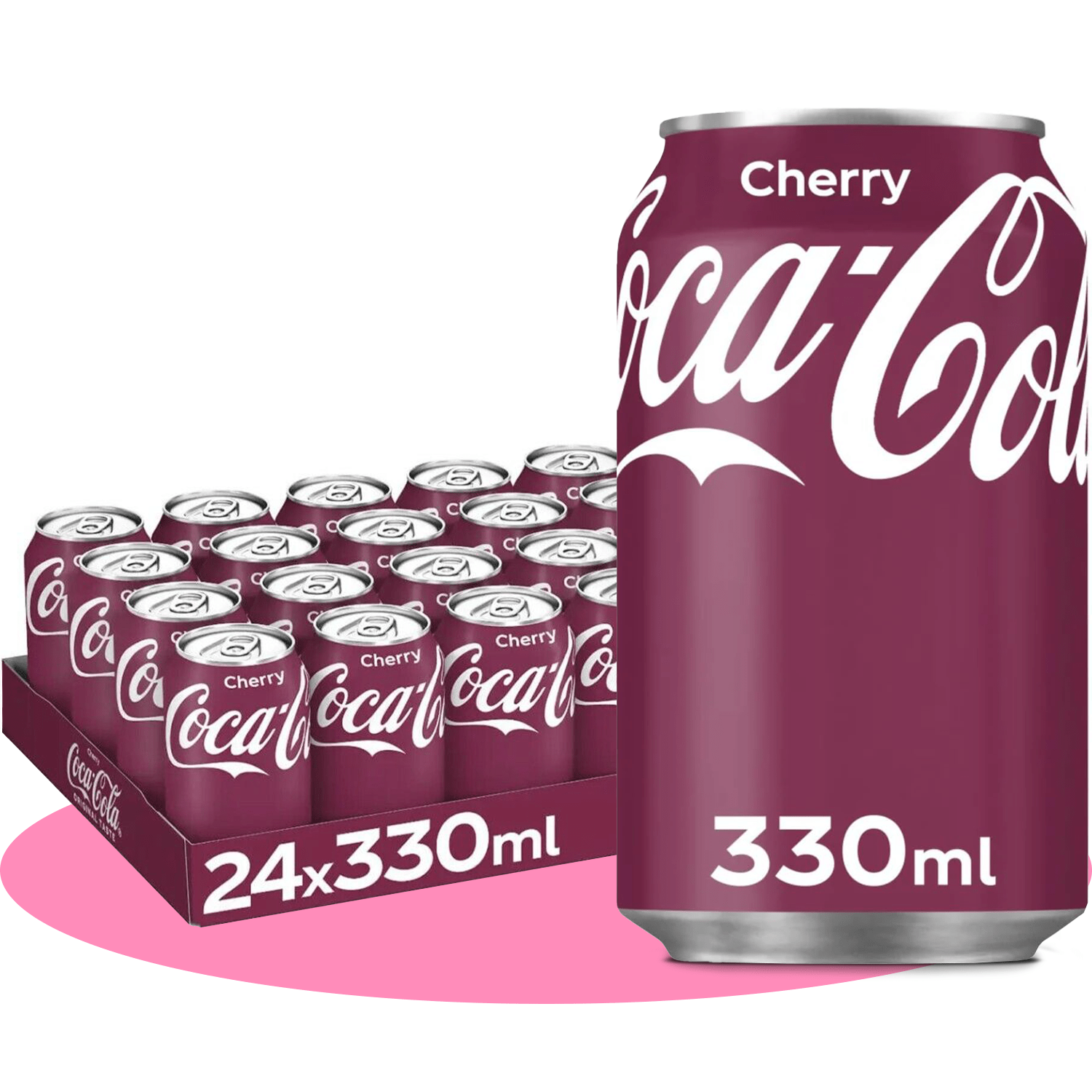 Coca-Cola Sabor Original / Zero / Sabor Cherry / Sabor Vainilla, Refresco de Cola, Pack Ahorro de 24 Latas de 330ml