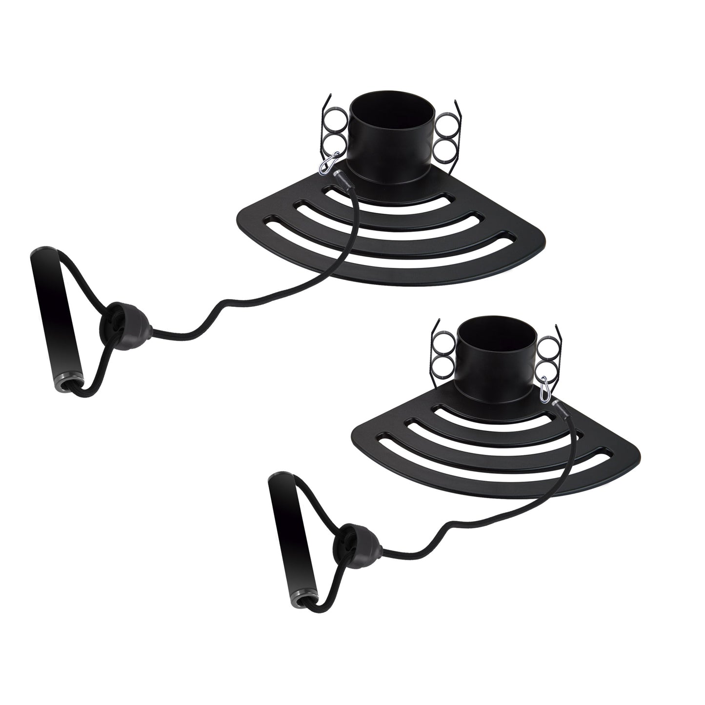 2 Bandas Elásticas Fitness, Extensores de Ejercicio Adaptable a Sillas, Ideal para Estiramientos Estando de Pie, Sentado, con Brazos Pegados, Estirados o Hacia Arriba, Fácil de Usar, Resistente y Portátil, Base Antideslizante