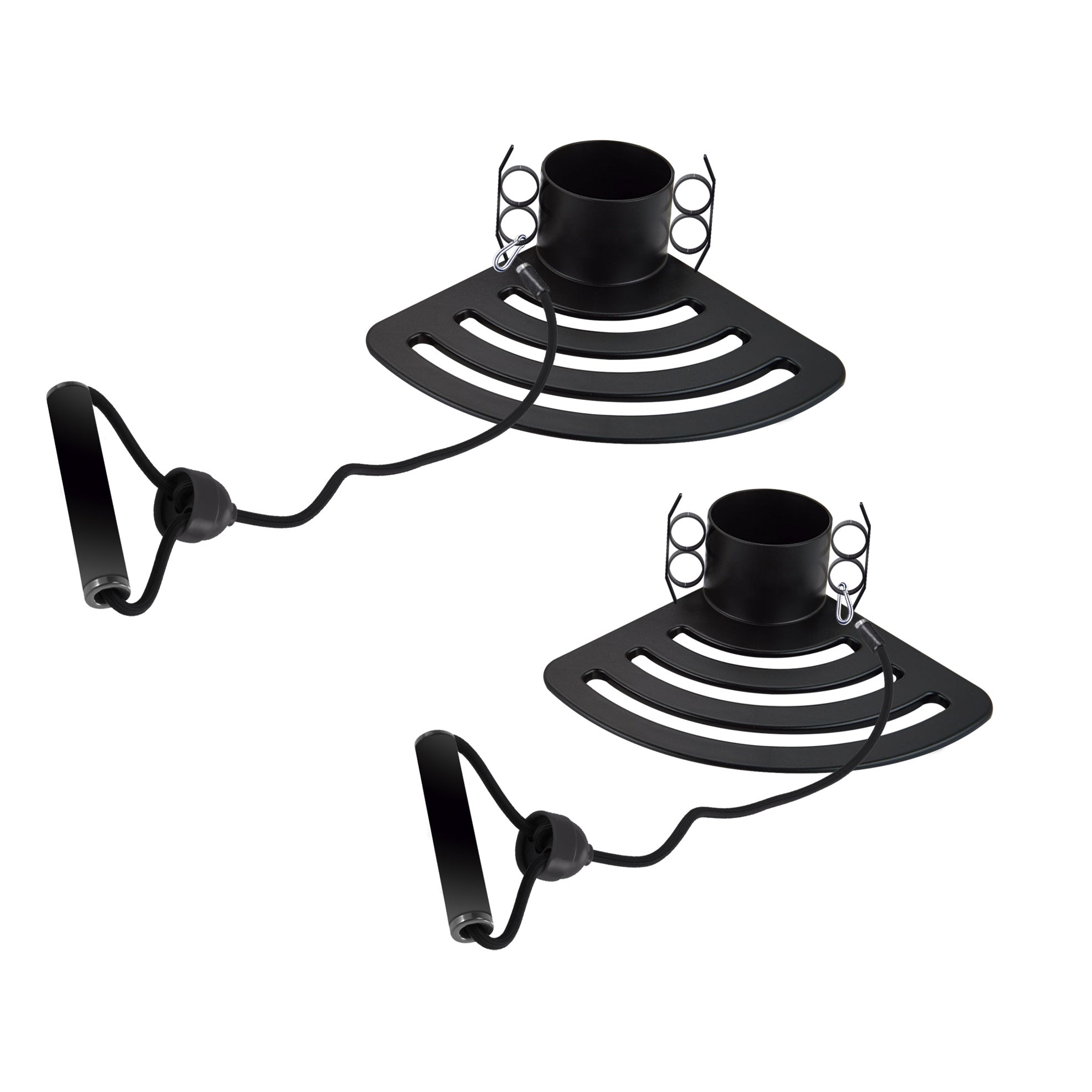 2 Bandas Elásticas Fitness, Extensores de Ejercicio Adaptable a Sillas, Ideal para Estiramientos Estando de Pie, Sentado, con Brazos Pegados, Estirados o Hacia Arriba, Fácil de Usar, Resistente y Portátil, Base Antideslizante