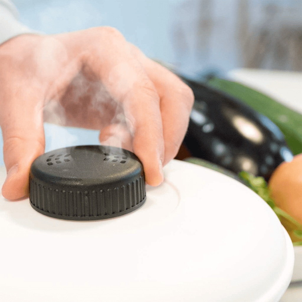 Vaporera Microondas, 2.8L de Capacidad, Cocina al Vapor en el Microondas sin Aceites y sin Grasa, Rápido y Fácil de Usar, Cocina Recetas Sanas en un Instante, Ideal para Carnes, Judías, Arroz, Pollo, Guisos, Pasta, Verduras