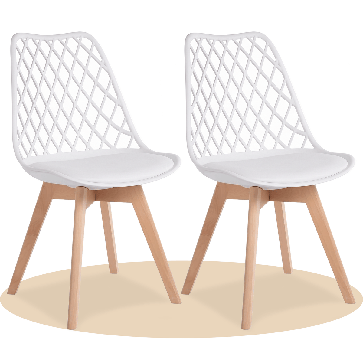 1/2/4/6 Unidad Sillas para Comedor, Sillas para Cocina con Asiento Blando, Tapizado y Patas Resistentes de Madera de Haya, Sillas Nórdicas con Diseño Tramado
