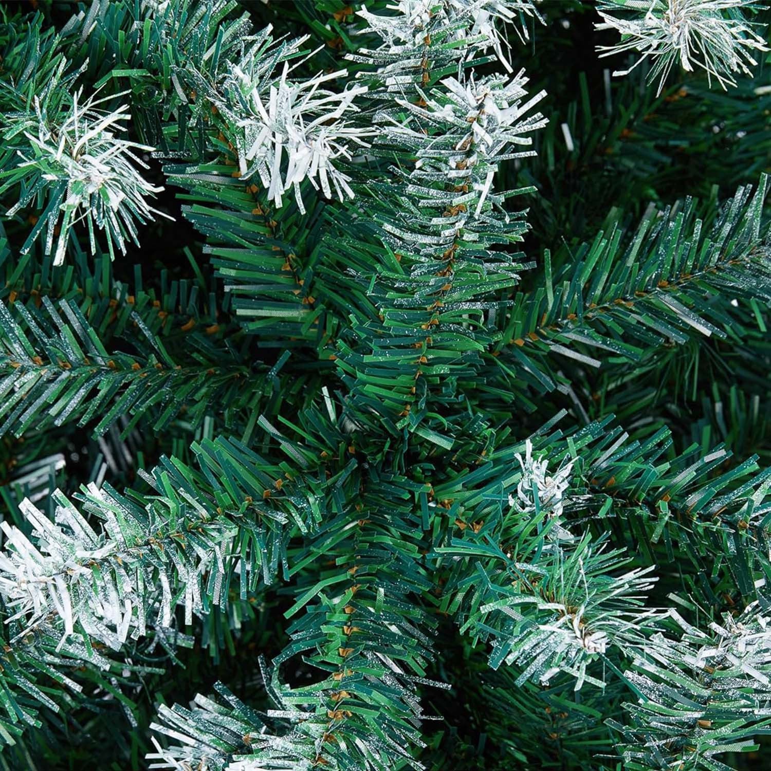 Árbol Navidad Nevado 150cm, Árbol Navidad Artificial con Patas Metálicas, Decoración Festiva de Navidad Efecto Pino Nevado, Arbol Navidad Denso y con Volumen ideal como decoración Navideña y de Invierno