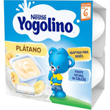 NESTLÉ Yogolino Plátano, Yogur Infantil a partir de los 8 Meses, Sin Gluten, 4 Tarrinas de 100g por Paquete