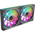 Mars Gaming MF-3DPROX2R, Kit 2x Ventiladores 120mm, Aspas Invertidas, Iluminación ARGB Triple Infinity Mirror 360°, Control PWM, Rodamientos FDB, Ventiladores PC con Compatibilidad Total ARGB, Negro