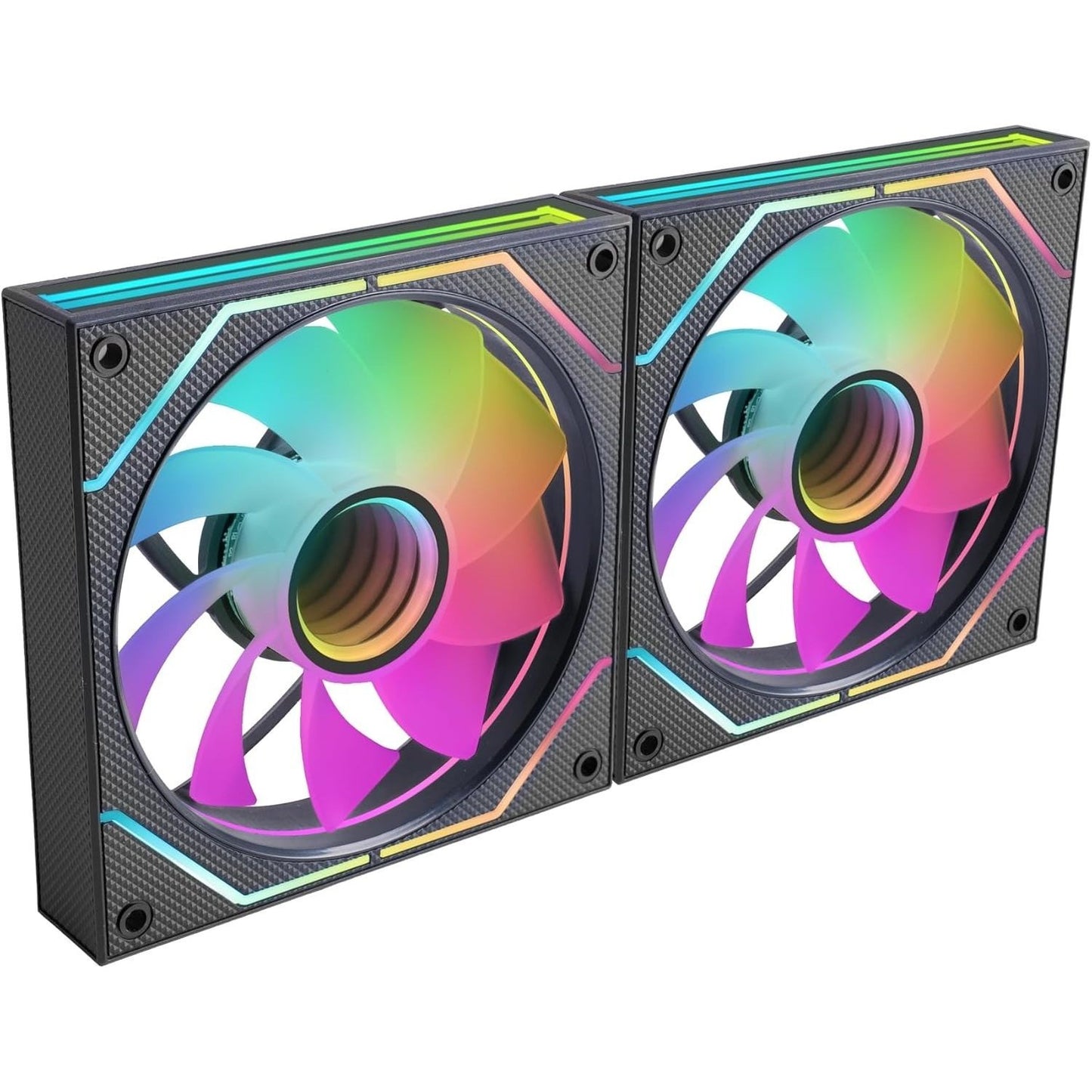 Mars Gaming MF-3DPROX2R, Kit 2x Ventiladores 120mm, Aspas Invertidas, Iluminación ARGB Triple Infinity Mirror 360°, Control PWM, Rodamientos FDB, Ventiladores PC con Compatibilidad Total ARGB, Negro