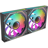 Mars Gaming MF-3DPROX2R, Kit 2x Ventiladores 120mm, Aspas Invertidas, Iluminación ARGB Triple Infinity Mirror 360°, Control PWM, Rodamientos FDB, Ventiladores PC con Compatibilidad Total ARGB, Negro