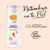 Natural Honey, Loción Corporal Aceite de Almendra Dulce Extra Hidratante, 72H de Hidratación Profunda, Fórmula Suave con Aceites Naturales, Piel Extra Suave y Luminosa, Línea Cuidado Total, 330 ml por Botella