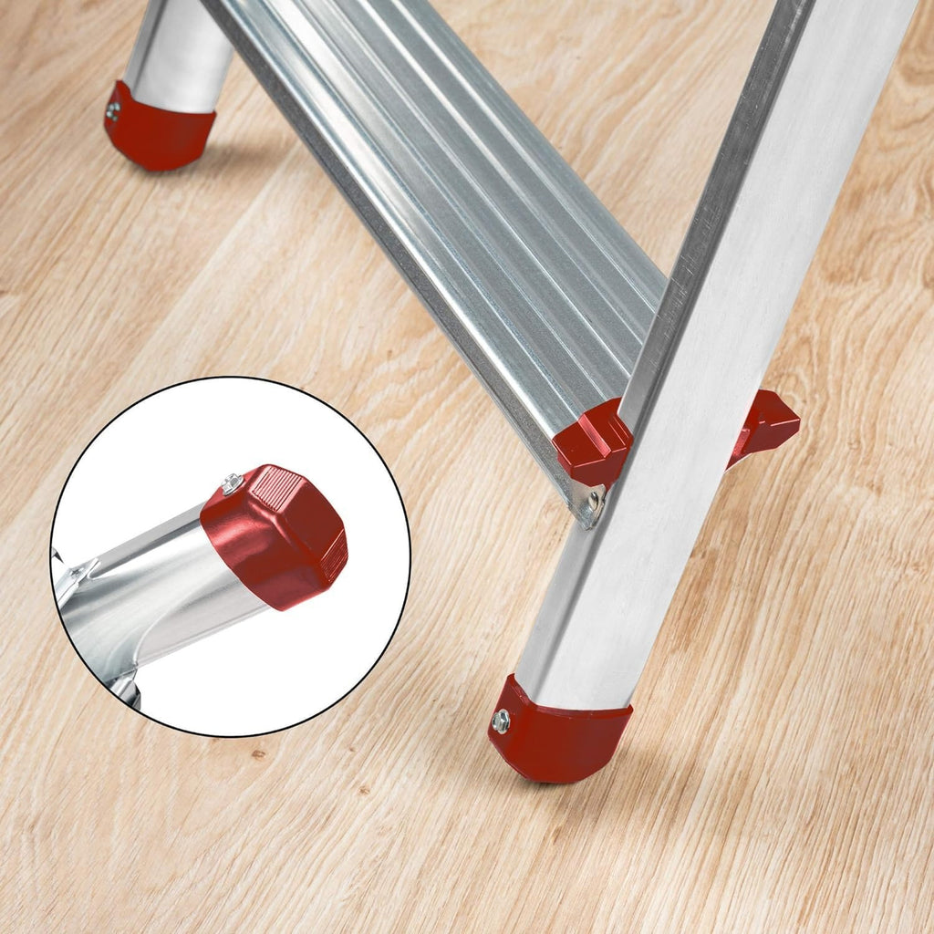 Escaleras Plegables Aluminio de Tijera Super Resistente hasta 150Kg, Acero y Aluminio Antideslizantes