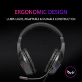 Mars Gaming MH122, Cascos Gaming FRGB Over Ear con Micrófono, Sonido HiFi, Cancelación de Sonido, Ultraligeros, PS4 PS5 Xbox Switch Switch 2 Tablet Windows Mac, Negro