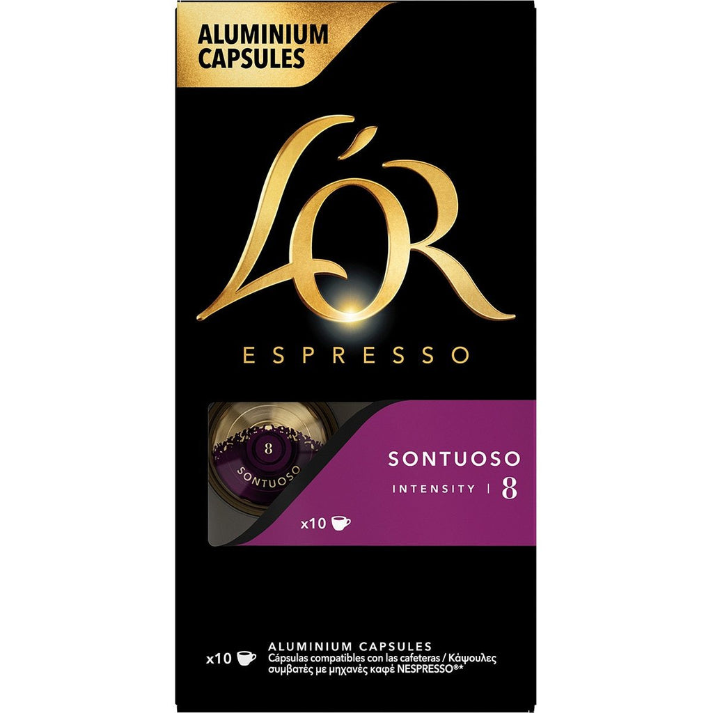 L'Or Espresso Café Cápsulas Sontuoso, Intensidad 8, Floral y Almendrado, 10/50 Cápsulas