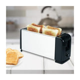 Tostadora de Pan de Molde de 4 Rebanadas, 7 Niveles de Tostado, Botón de Parado, Capacidad para 4 Rebanadas, Cuerpo de Acero Inoxidable, 1200W, 37,7 x 12,7 x 17,5 cm
