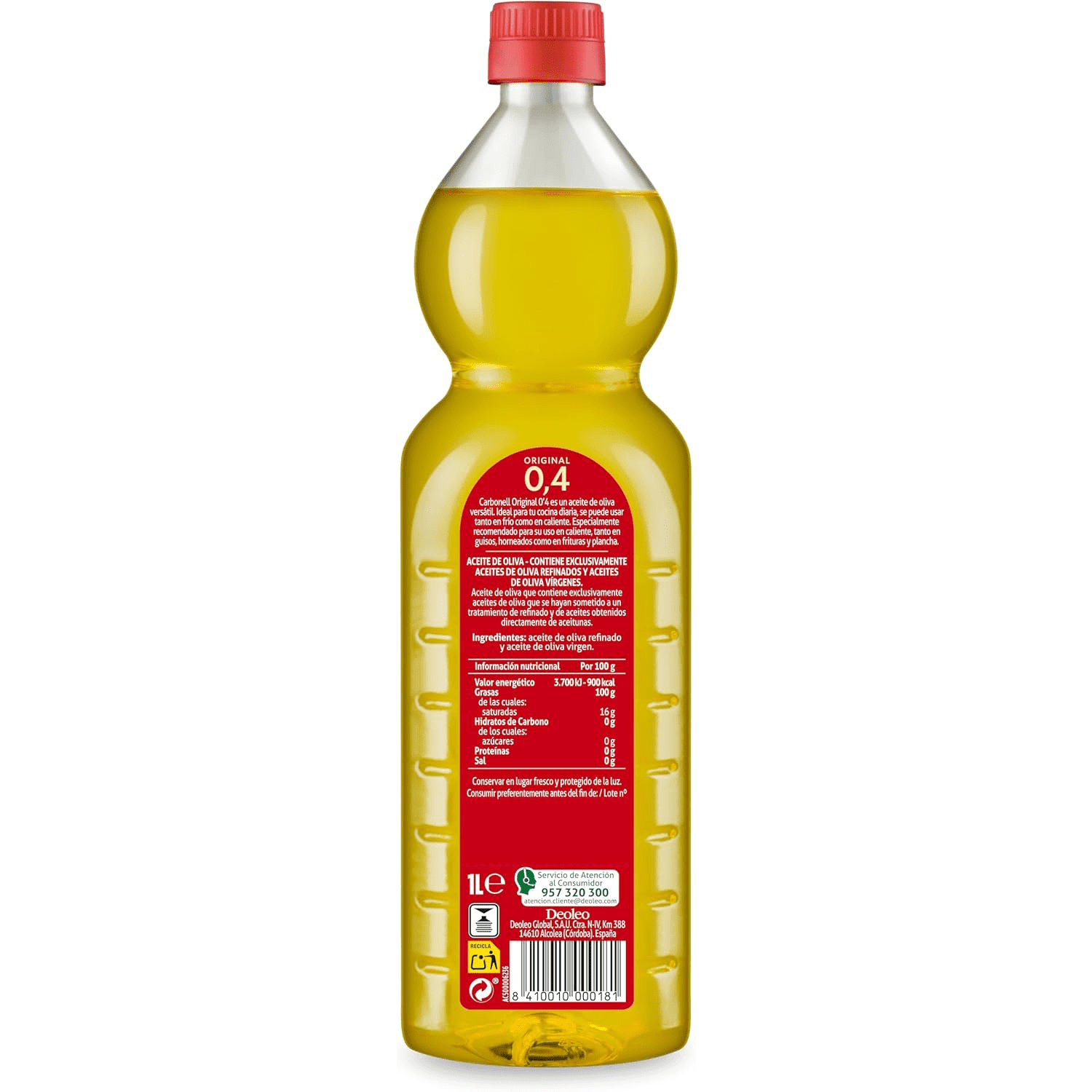 Carbonell Aceite de Oliva Virgen, para Uso Caliente como Guisos, Frituras y Horneados, 4 Botellas de 1L, Total de 4L