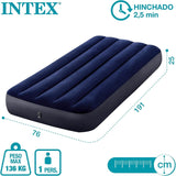INTEX Colchón Hinchable, Colchon Inflable, Rápido Hinchado, Alta Resistencia con Extra de Firmeza, Comodidad y Durabilidad, Apto para Interior y Exterior, Hecho de Miles de Fibras de Poliéster que no se Estiran ni por el Tiempo ni por el Uso