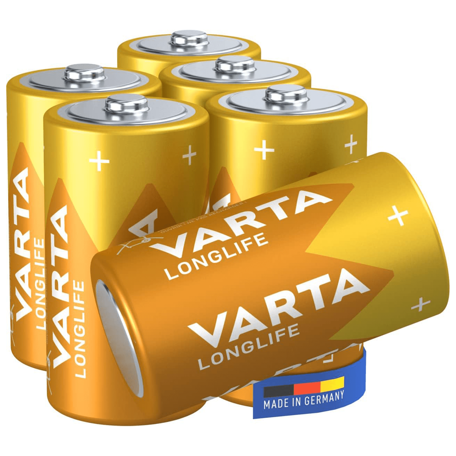 Pilas C Alcalinas de Alto Rendimiento, VARTA Longlife, Ultra Larga Duración, Energía Potente y Continua, Ideal para Linternas de Alto Consumo, Radios Portátiles, Juguetes por Control Remoto, Relojes, Despertadores y Dispositivos con Alta Demanda