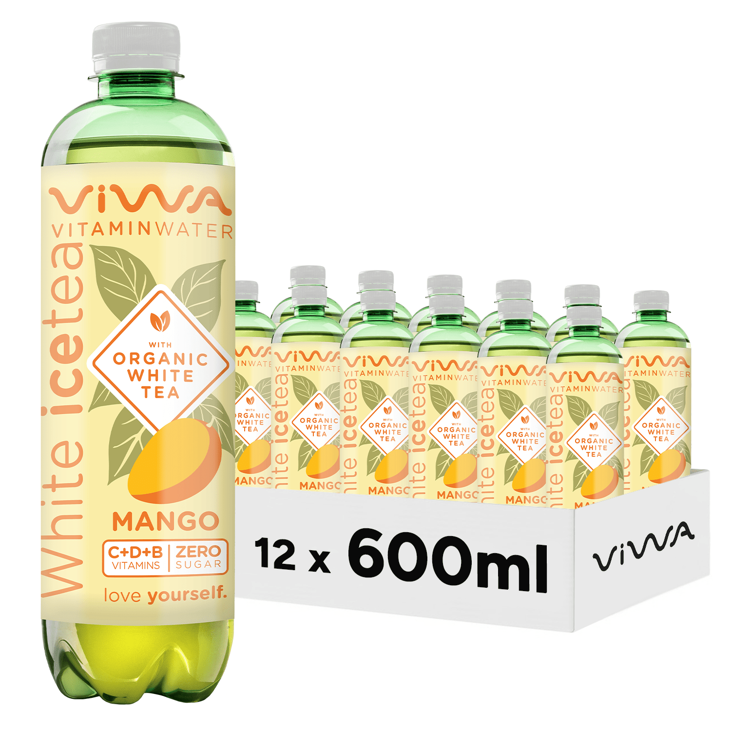 VIWA VitaminWater & Tea, Bebidas Refrescantes con Vitaminas y Minerales, 600ml, Pack de 12