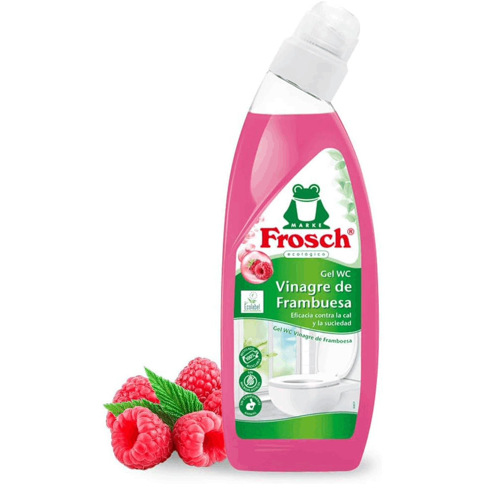 Frosch Gel WC Inodoro, Limpiador de Inodoro, Limpiador de Cal y Residuos Para Inodoro, Higienizante con Aroma a Frambuesa, 750 ml