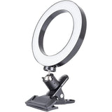Aro de Luz con Pinza, Anillo De Luz para Selfies, 15 cm de Diámetro, Pinza de Sujección, Varios Niveles de Luz y Color Graduables, Conexión con Cable USB, Ideal para Vídeo y Fotografía, Plástico ABS y PS