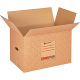 packer PRO Caja Cartón para Mudanzas y Almacenaje Ultra Resistentes con Asas, Fabricadas en Cartón Duro, Ideal para Mudanzas o Almacenaje de Libros y Ropa, Transporte Cómodo y Seguro gracias a las Asas Laterales