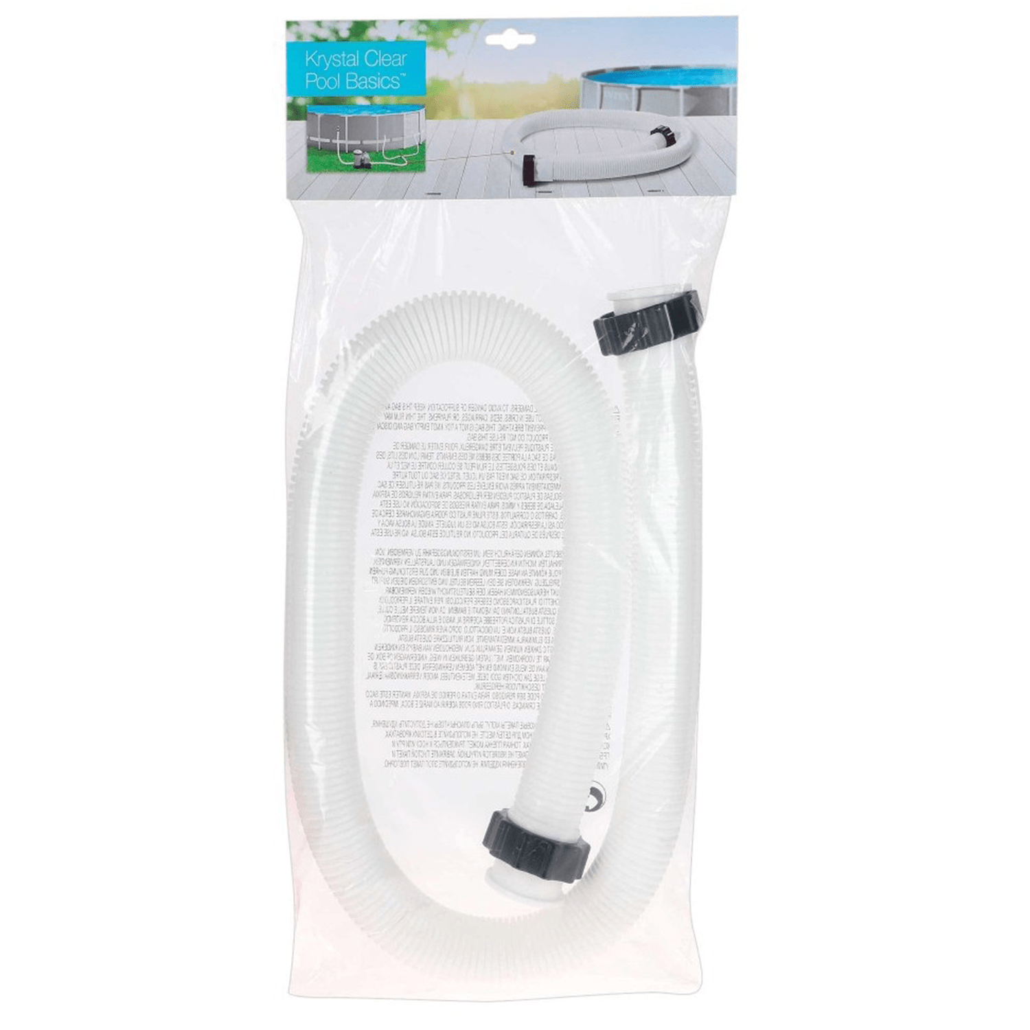 Manguera de Bomba Piscina de 150 cm y 38 mm de Diámetro, Compatible con Depuradoras de Cartucho, Arena y Cloradores Salinos con Conexión de 38mm, Fabricada en Plástico de Alta Resistencia y Duración, Dispone de Conexiones en Ambos Extremos