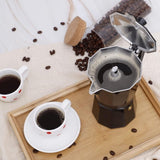 Cafetera Italiana de Aluminio Resistente con Asa de Bakelita Ergonómica y Aislante de Calor, Compatible con Gas, Vitrocerámica e Inducción, Octogonal