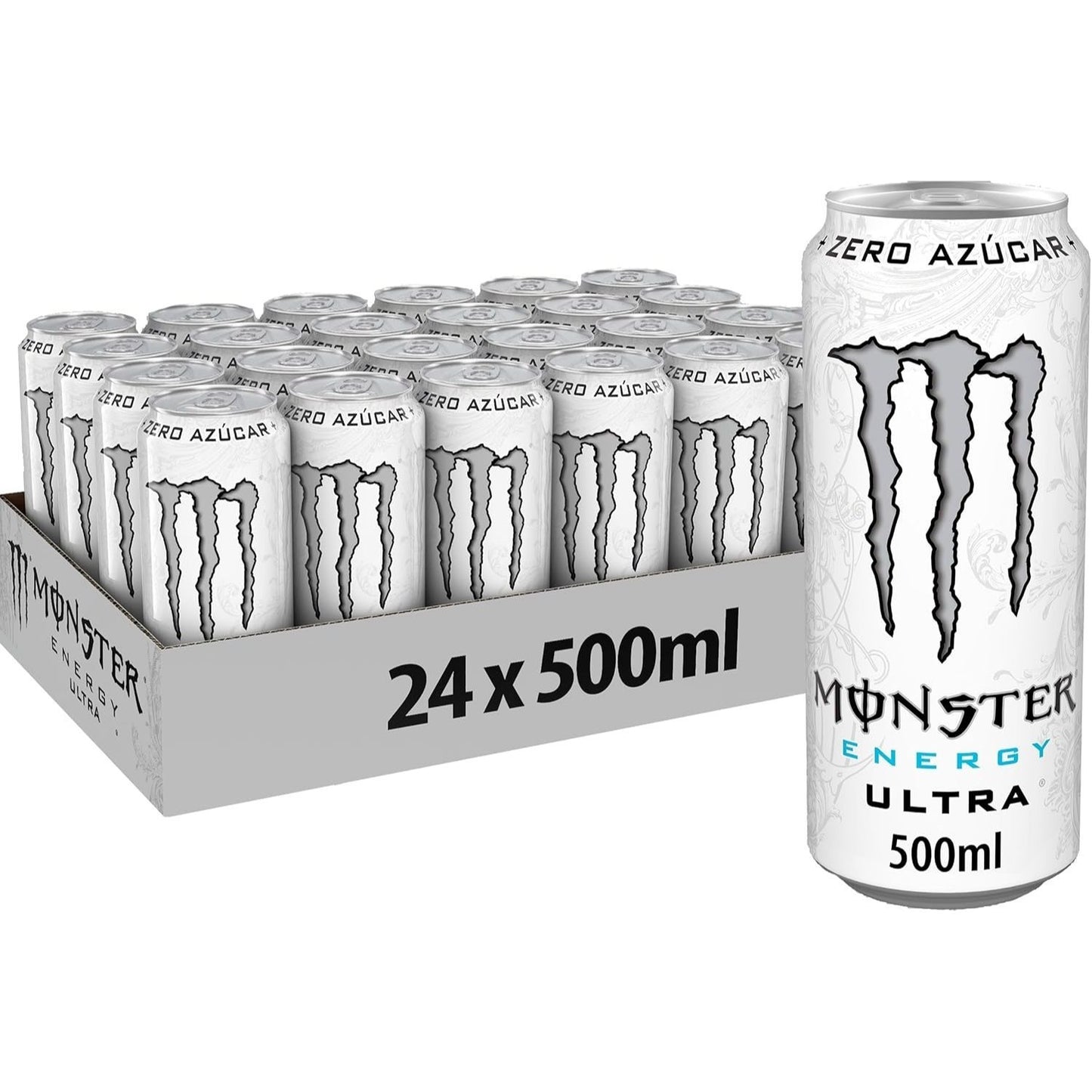 MONSTER ENERGY Bebida Energética, Refresco Energético, Pack 12/24 Latas de 500ml