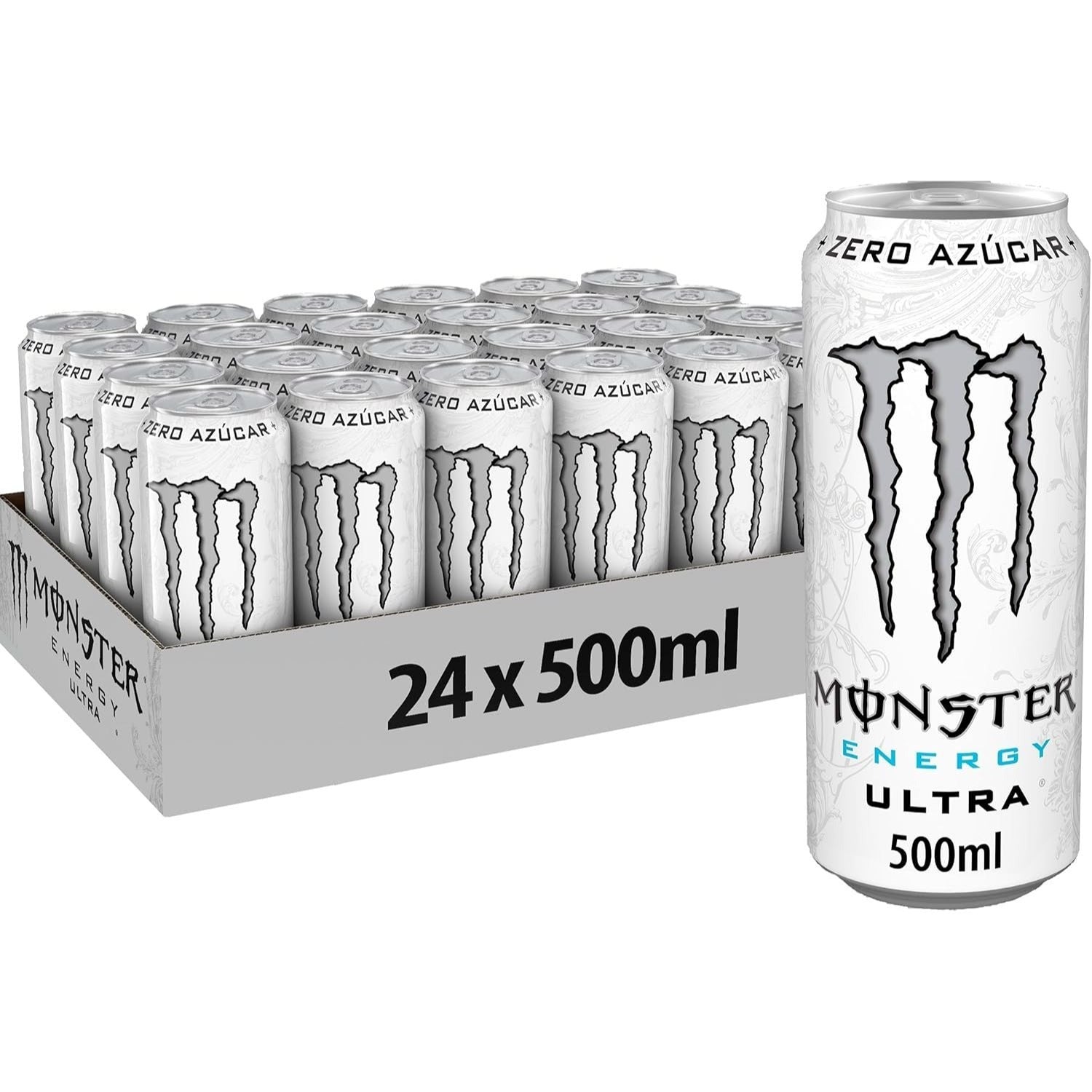MONSTER ENERGY Bebida Energética, Refresco Energético, Pack 12/24 Latas de 500ml