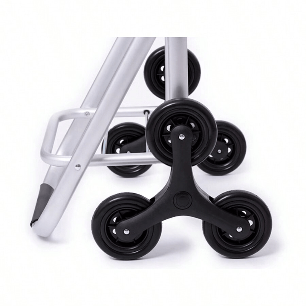 Carro Compra con Bolsillo Frontal y Lateral, Carro con 6 Ruedas Pivotantes para Trepar Escalones y Bordillos, Con Capacidad de hasta 40 Litros, Ruedas Grandes Resistentes y Estables Ideales para Facilitar el Transporte y Llevar mejor el Peso