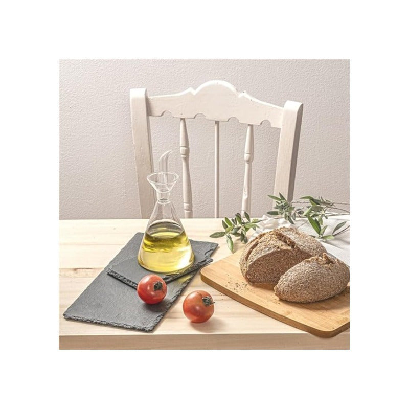 Aceitera Cónica Antigoteo de 250 ml, Cristal de borosilicato, adecuada para aceite, vinagres y salsas liquidas, 19x9 cm