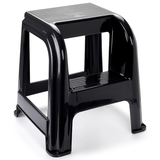 Taburete Escalera Multifuncional 2 Escalones, Resistente y Duradero, Ideal para Hogar y Oficina, Perfecto para Alcanzar Objetos Altos, Negro, 42.2 x 44 x 46 cm