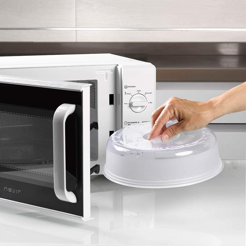 Tapa Microondas Grande de 27.5 x 27.5 x 7.5, Ideal para Calentar Fácilmente, Evita las Salpicaduras, Apta para Cualquier tipo de Plato, Fácil de Limpiar, Apta para Lavavajillas (Máximo 45º C), Dispone de Orificios para Liberar Vapor