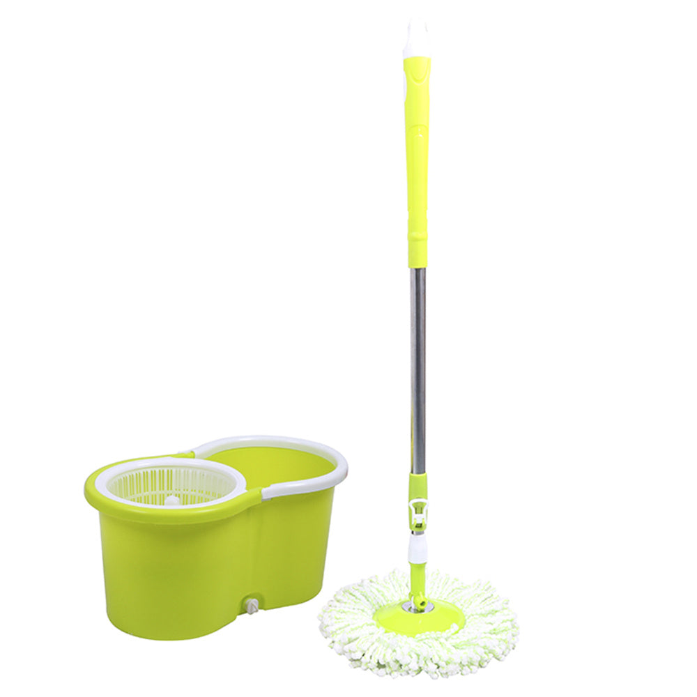 Mopas de Limpieza Suelo, Mopa Giratoria de 360° con Cubo, Autoescurrido sin Esfuerzo, Gran Poder de Absorción, Fácil de Usar, Uso en Seco y Mojado, para Todo Tipo de Superficies, Cubo con Salida de Agua en la Parte Inferior