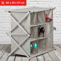 Organizador Zapatos Plegable Multiusos con 9 Compartimentos, Estructura de Metal Resistente, Tejido Transpirable, No necesita Montaje, Ocupa poco Espacio