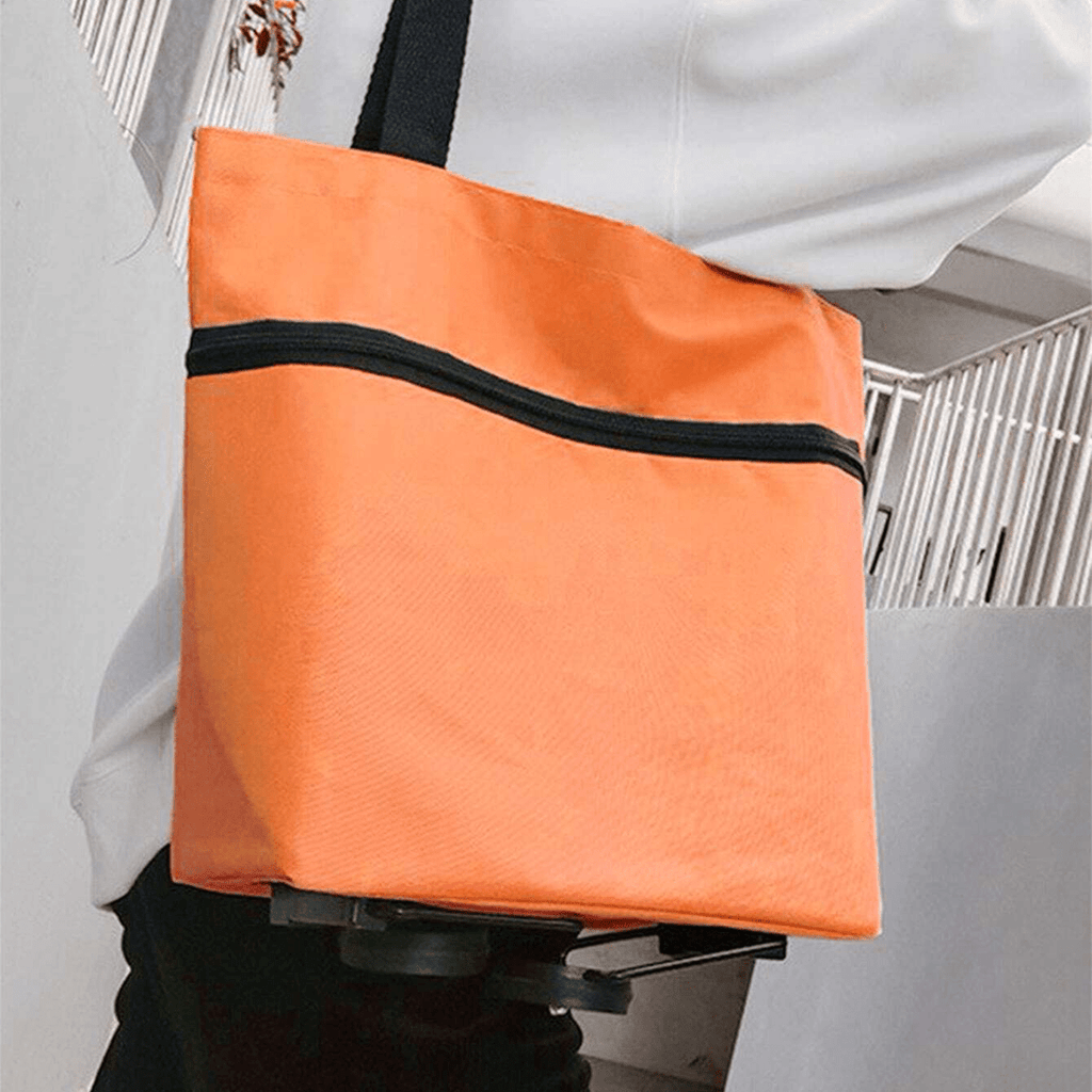 Carro Compra Plegable, Bolsa Carro Compra Plegable con Reudas, Gran Capacidad, Bolsa de Compras Multiusos, Facil de Llevar y Guardar, Hecho en Tela Oxford 600D Resistente, Fondo Reforzado, Dimensión Cerrado: 40 x 16 x 32 cm