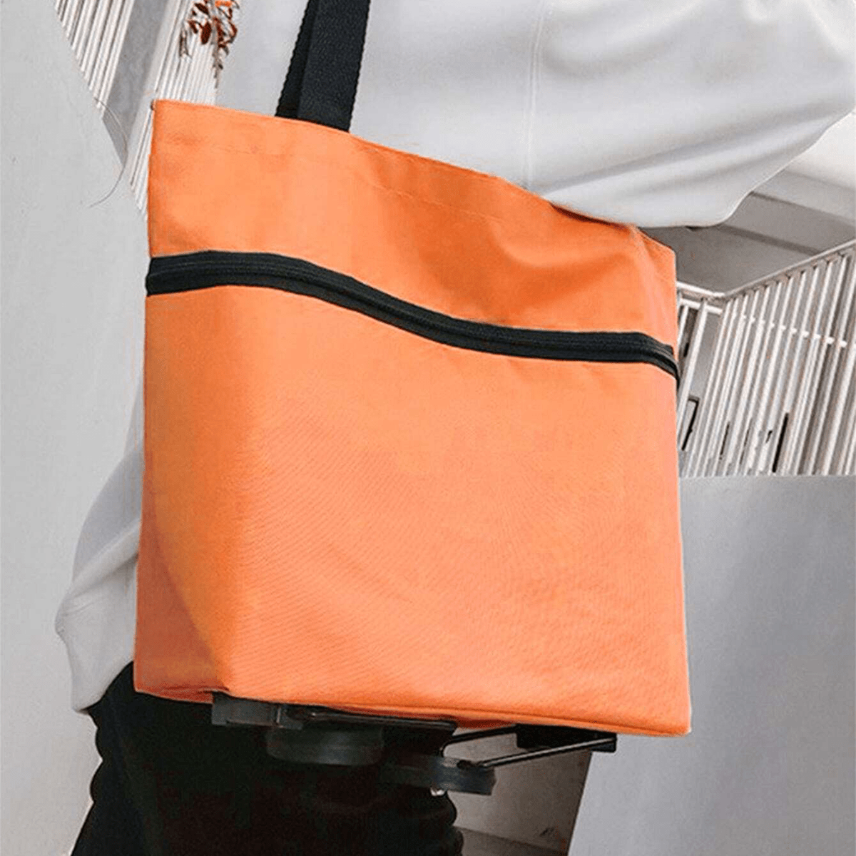 Carro Compra Plegable, Bolsa Carro Compra Plegable con Reudas, Gran Capacidad, Bolsa de Compras Multiusos, Facil de Llevar y Guardar, Hecho en Tela Oxford 600D Resistente, Fondo Reforzado, Dimensión Cerrado: 40 x 16 x 32 cm
