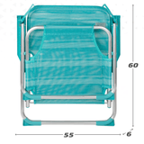Silla Plegable Playa Reclinable y Resistente. Soporta hasta 100kg. Posición fija. Sistema Antivuelco. Ideal para Playa, Jardín, Terraza o Camping. 44x40x72cm