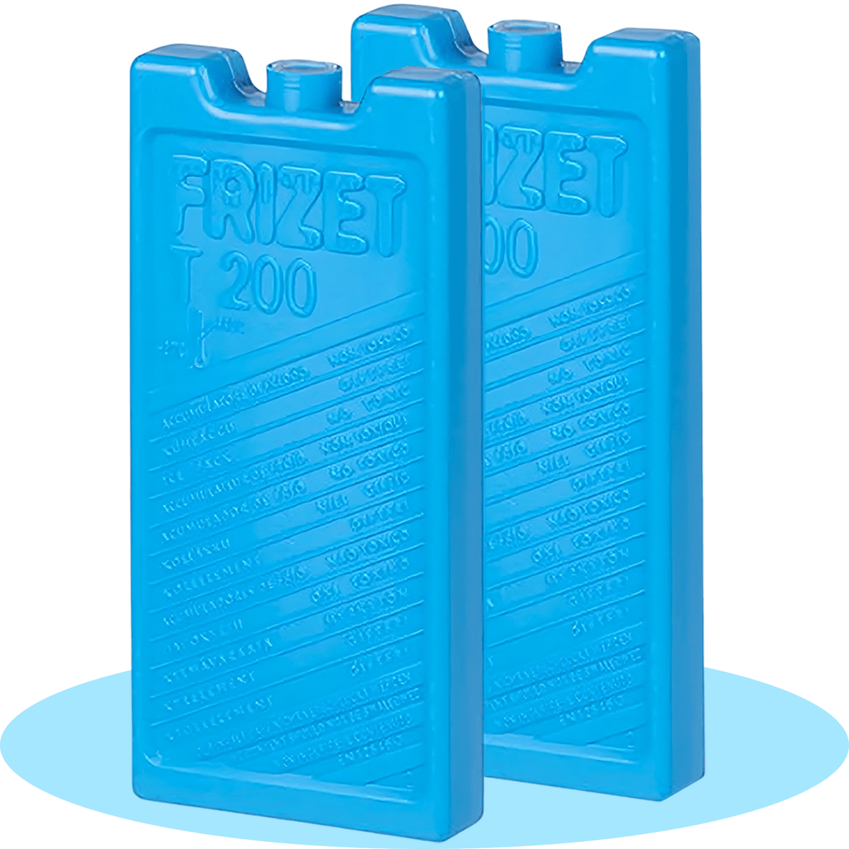 FRIZET 2 Acumulador de Frío Hielo de 200ml de Capacidad, Reutilizables, Ideales para Neveras, Camping, Playa, Exterior, 7.5 x 2.0 x 16.5cm