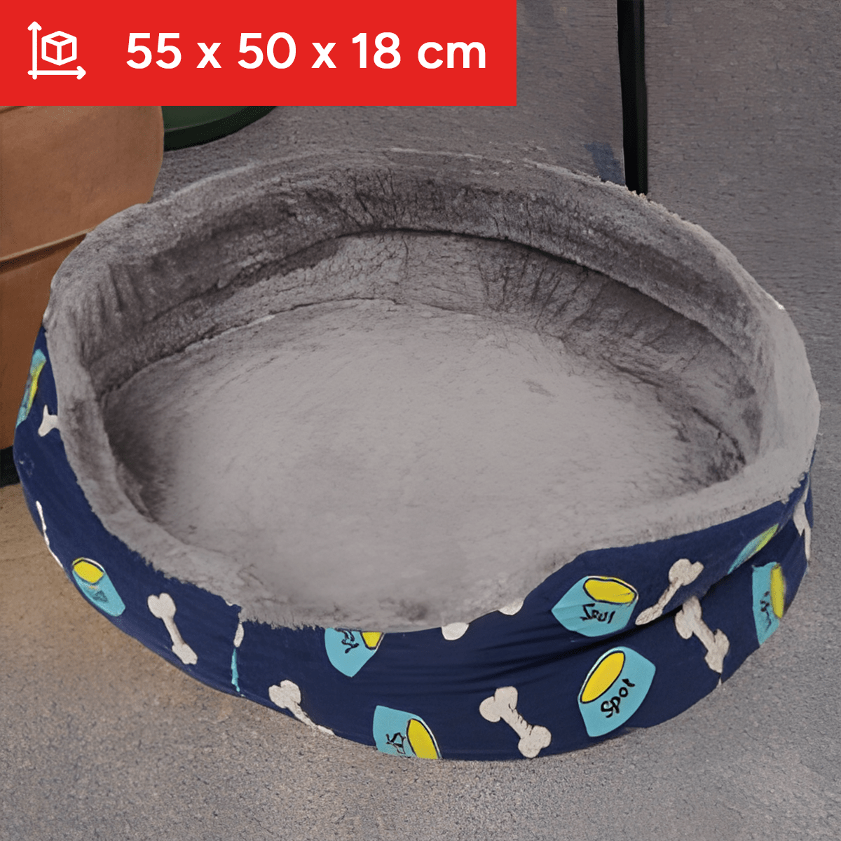 Cama para el Perro con Fondo Acolchado y Suave, Cama Gato, Cama para Mascotas, Bordes Suaves y Redondeados, Base Antideslizante, Aporta Sensación de Seguridad, Diseño Confortable para Mascotas: Soporte para la Cabeza y Cuello
