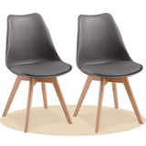 1/2/4/6 Unidad Sillas para Comedor, Sillas para Cocina con Asiento Blando, Tapizado y Patas Resistentes de Madera de Haya, Sillas Nórdicas
