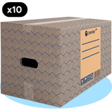 Pack 10 Cajas Carton para Mudanzas y Almacenaje Ultra Resistentes con Asas