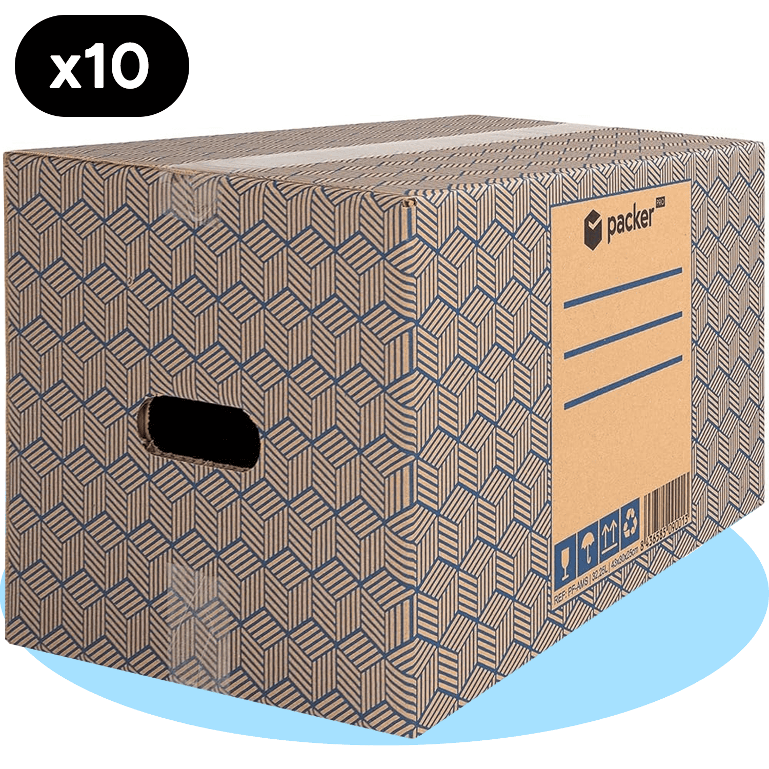 Pack 10 Cajas Carton para Mudanzas y Almacenaje Ultra Resistentes con Asas