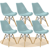 Sillas para Comedor, Sillas para Cocina con Asiento Blando, Tapizado y Patas Resistentes de Madera de Haya, Sillas Nórdicas Minimalistas, 49.5 x 44 x 79.5 cm